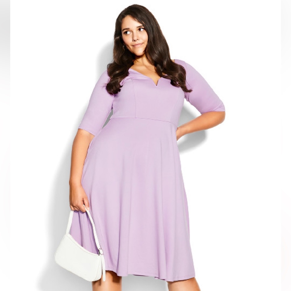 City Chic
Cute Girl Elbow Sleeve Dress - Purple Size 12 NWT